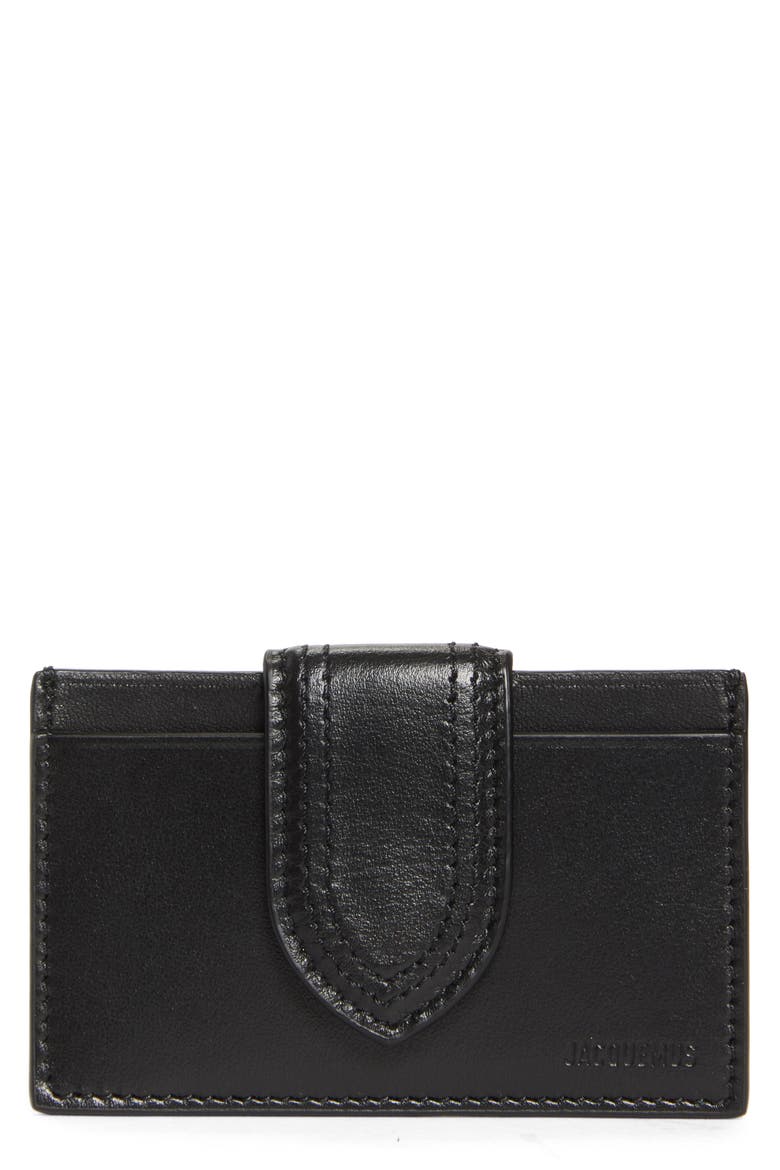 The Bambino Leather Card Case, Main, color, BLACK