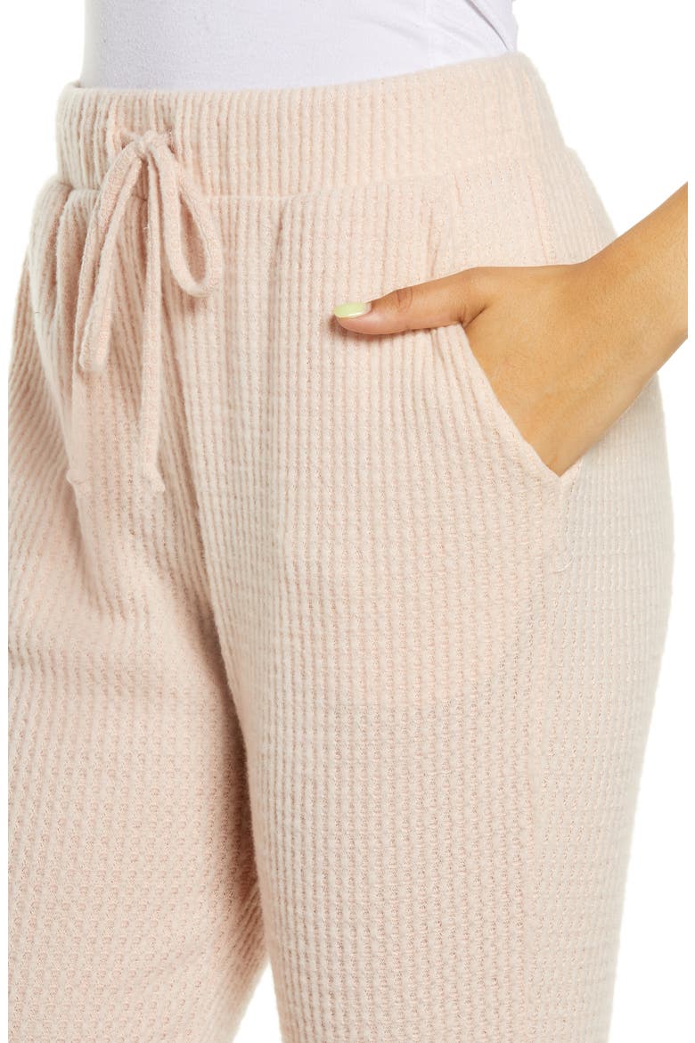 Waffle Knit Joggers, Alternate, color, DUSTY PEACH
