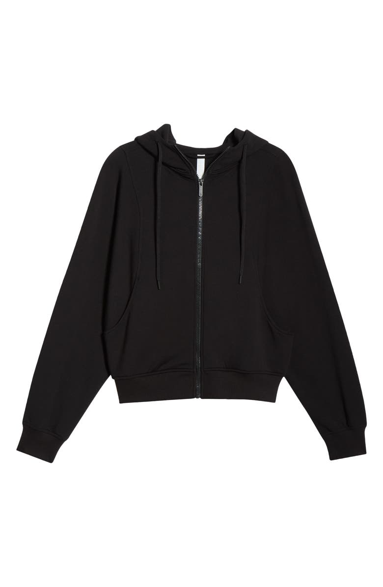 Zella Weekend French Terry Full Zip Hoodie, Alternate, color, Black