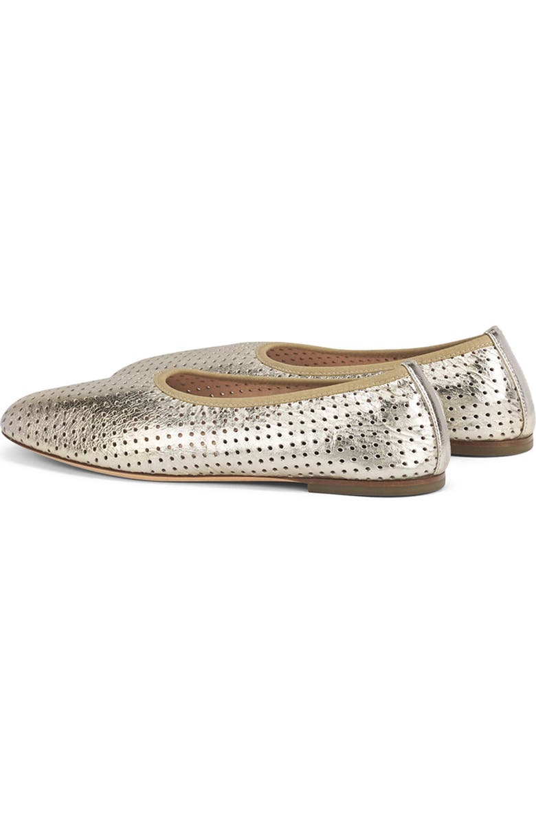 AGL Lucy Perforated Ballet Flat, Alternate, color, Platinum Leather