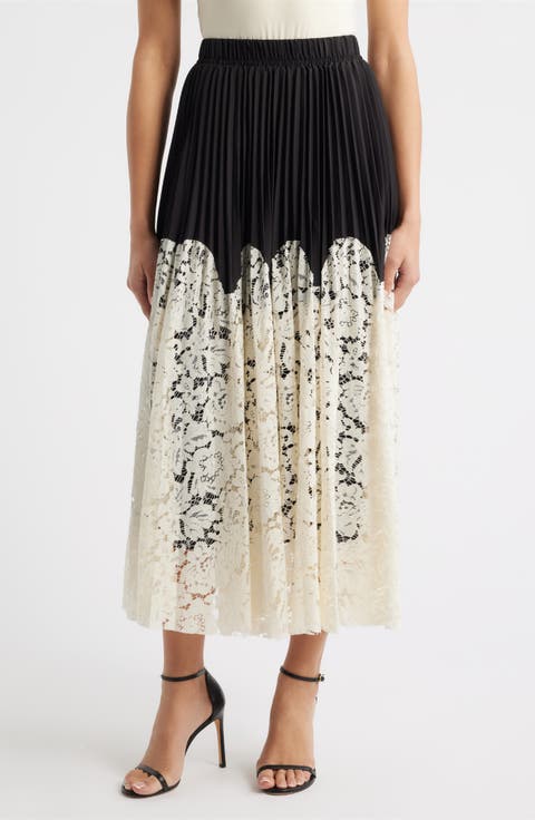 Renly Pleated Lace Skirt