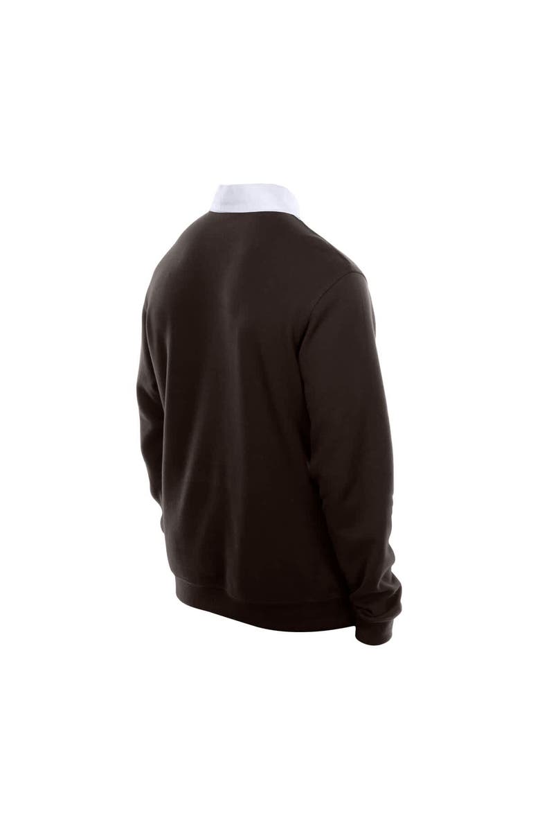 New Era Men's New Era Dark Brown San Diego Padres Throwback Prep Colorblock Rugby Polo, Alternate, color, Dark Brown