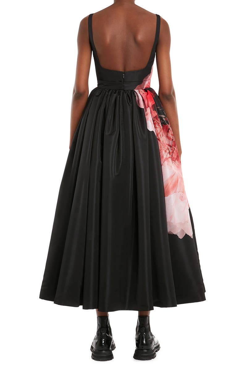 McQueen Alexander McQueen Anemone Print Faille Dress, Alternate, color, 