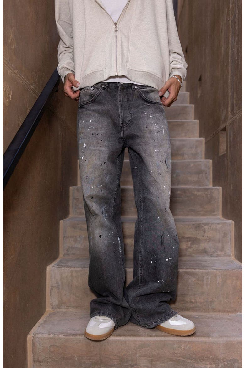 G04 Painted Straight Leg Jeans, Alternate, color, WASHED BLACK