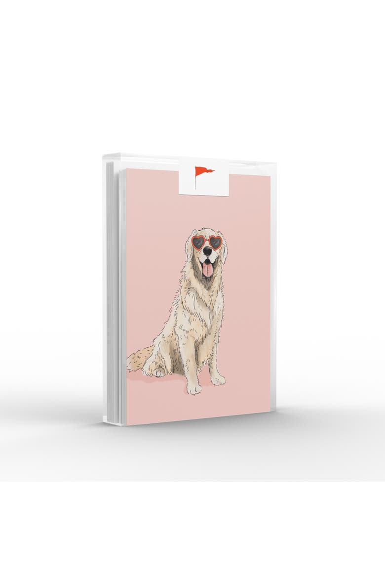 Golden Pink Heart Eyes Love Greeting Card Pack, Main, color, Multi-Pack