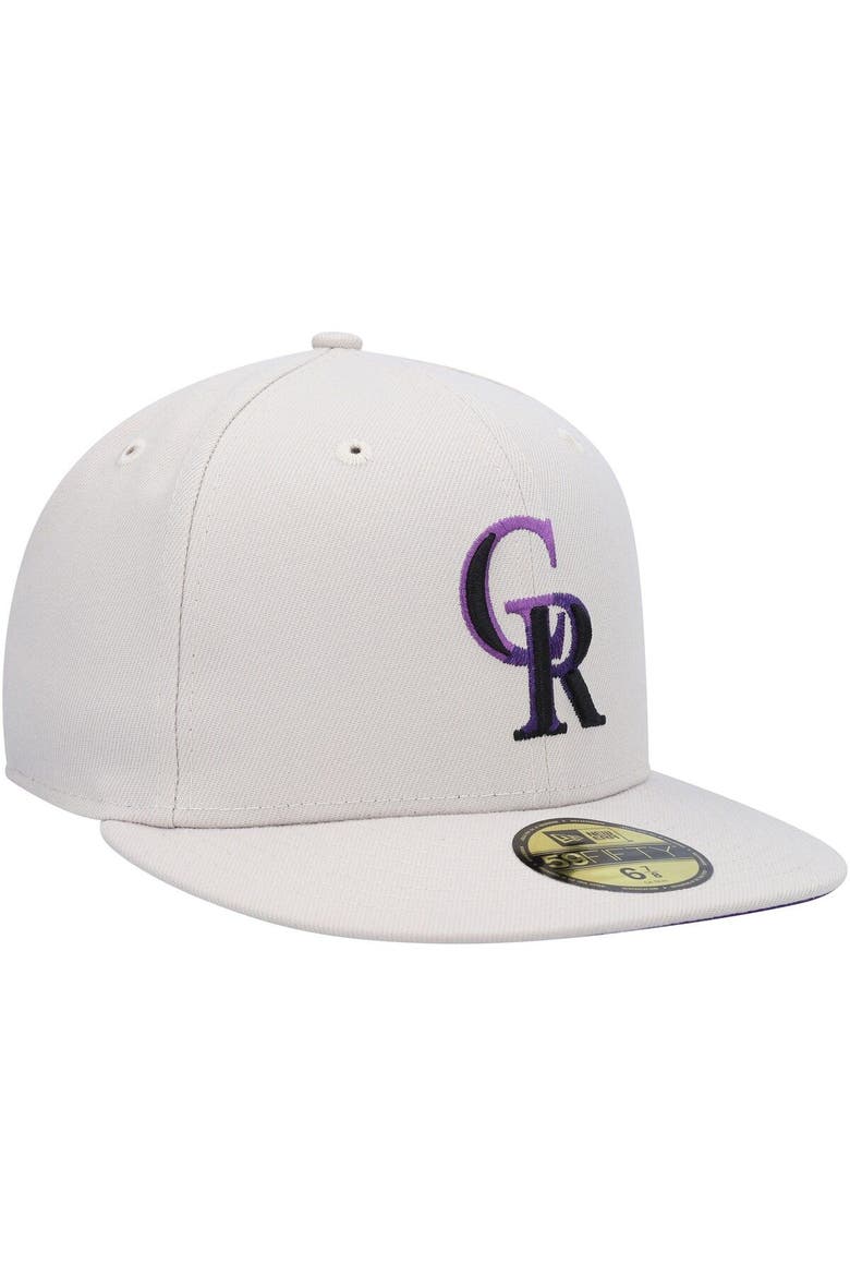 Men's New Era Khaki Colorado Rockies Stone Dim Undervisor 59FIFTY Fitted Hat, Alternate, color, Khaki
