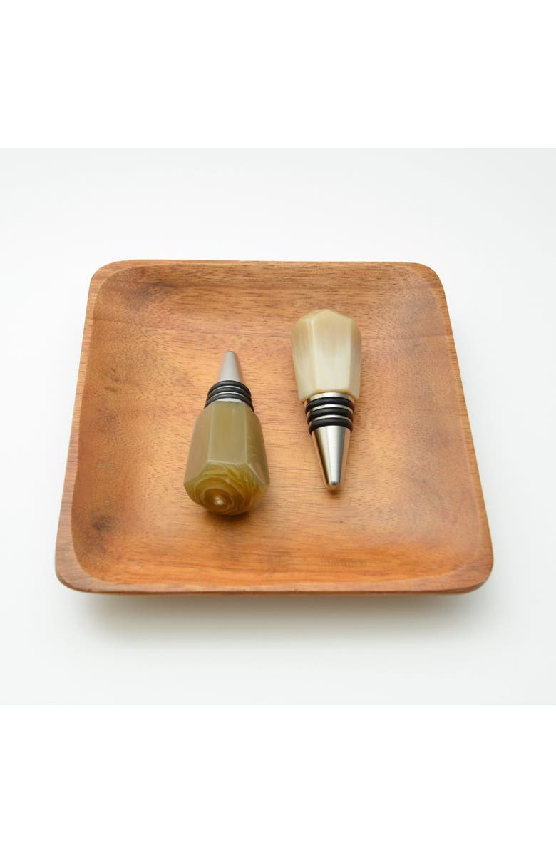 Maadili Collective Geometric Horn Wine Stopper, Main, color, Natural