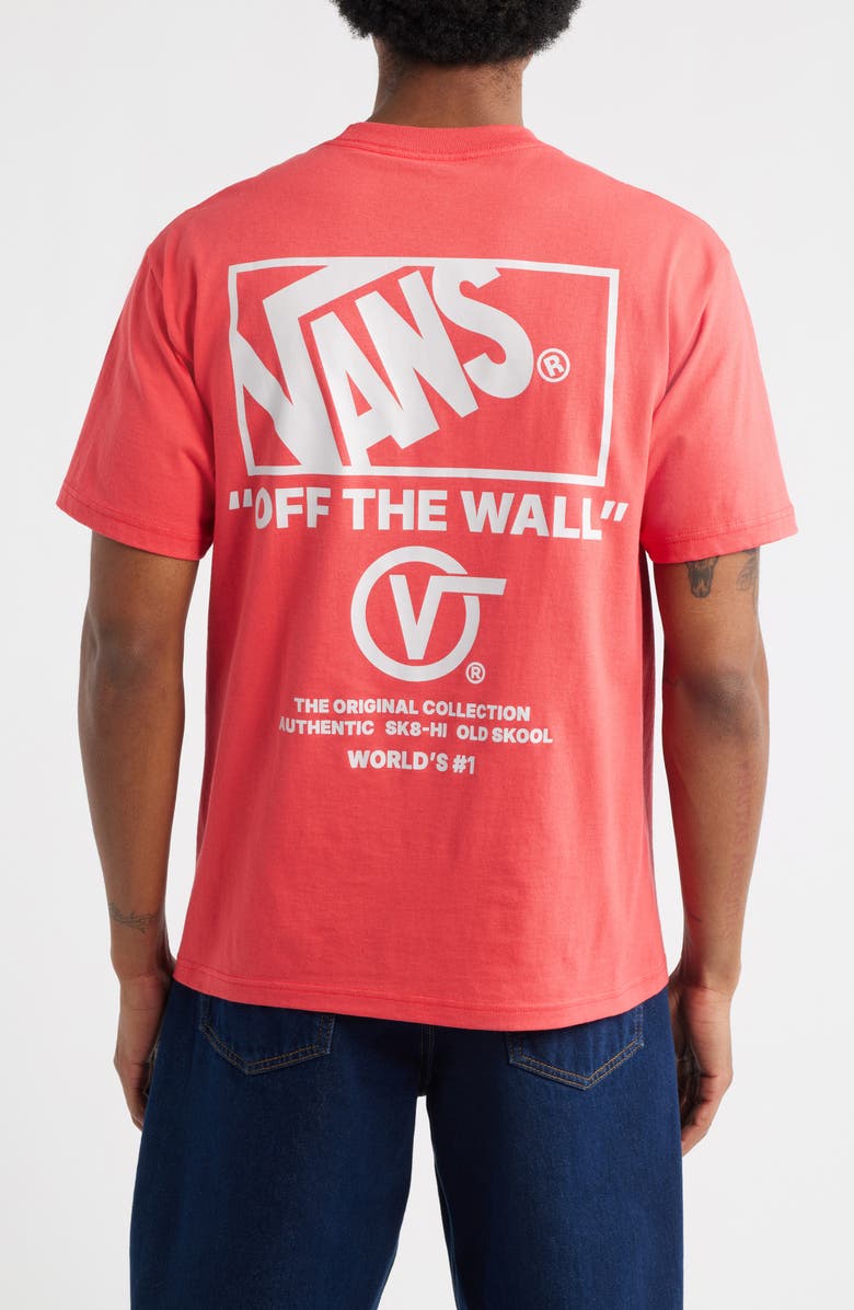 Vans Stacked HI Cotton Graphic T-Shirt, Alternate, color, Crimson Haze