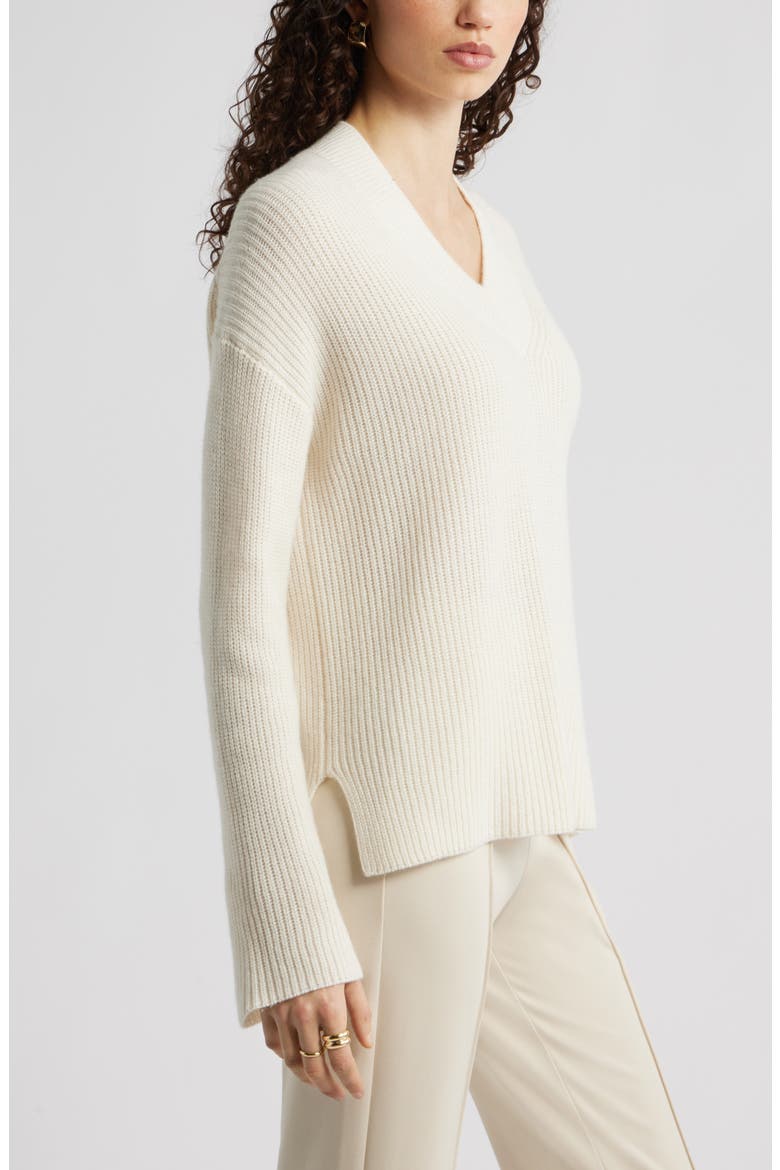 Relaxed Fit Wool & Cashmere Sweater, Alternate, color, IVORY TOFU