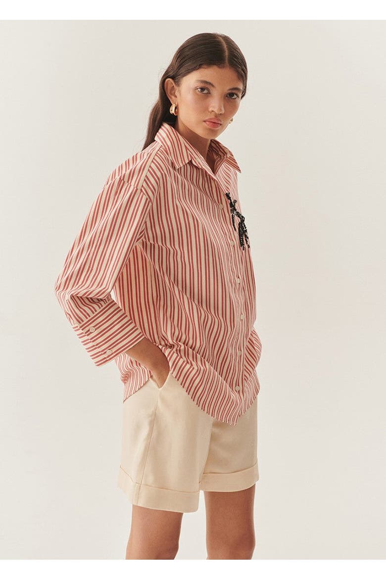 Leia Long Sleeve Shirt, Alternate, color, RED-BONE