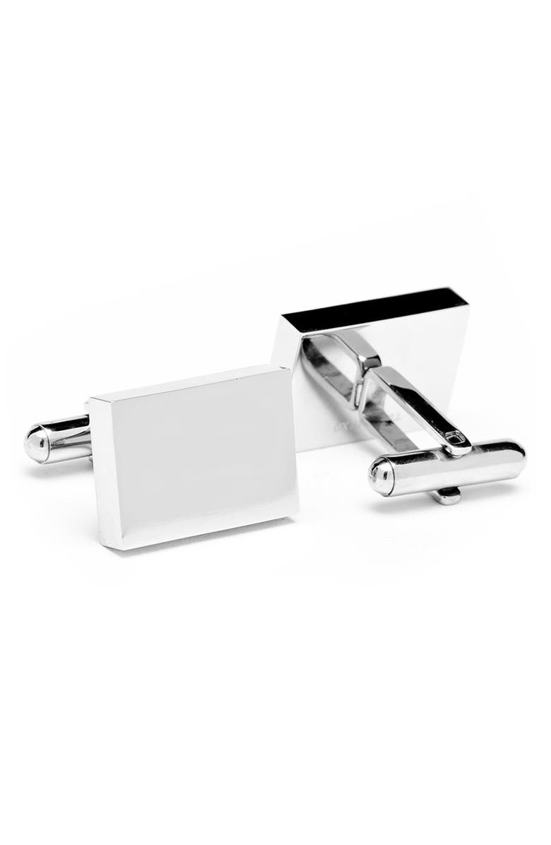 Cufflinks, Inc. Engravable Rectangle Infinity Stainless Steel Cuff Links, Alternate, color,