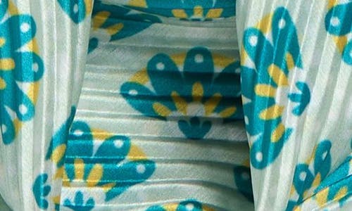 Treasure & Bond Pleated Satin Scarf In Green Abstract Fan