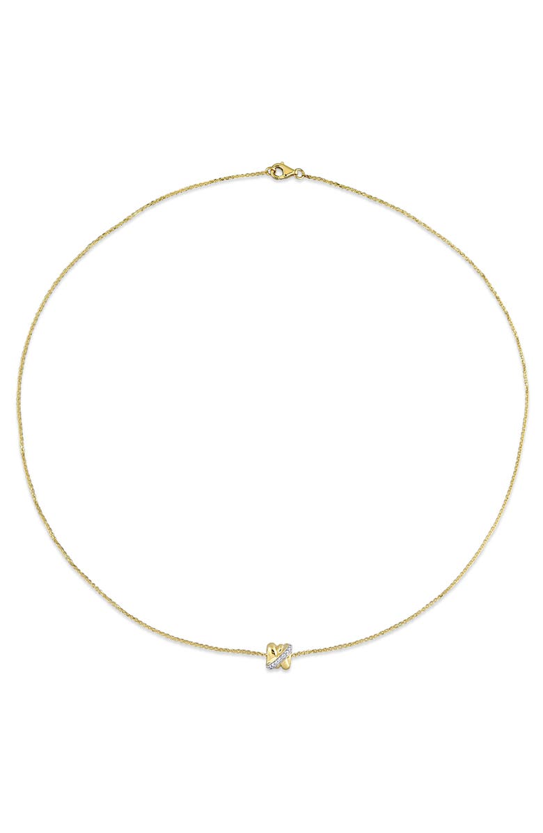 Julianna B. Diamond Crossover Design Necklace 14k, Alternate, color, Yellow Gold