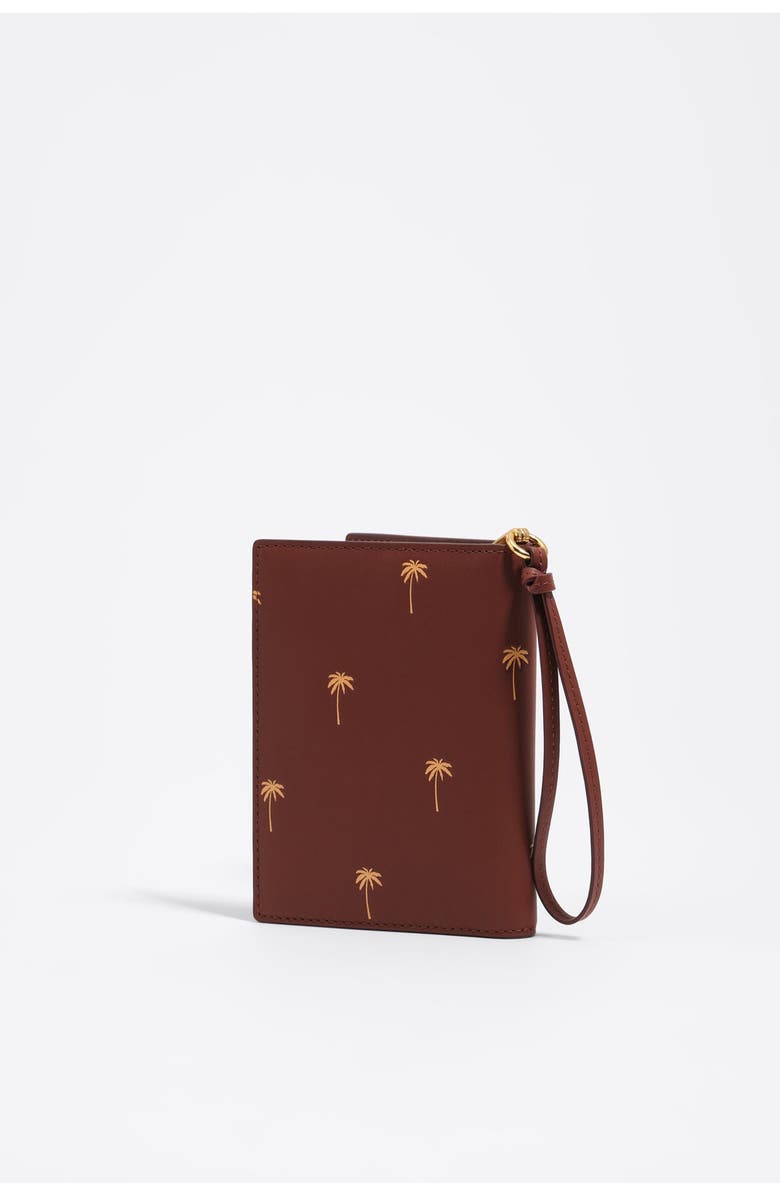 Bimba y Lola Leather Passport Cover, Alternate, color, Nut