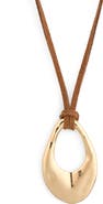 NORDSTROM RACK Organic Drop Pendant Faux Suede Cord Necklace