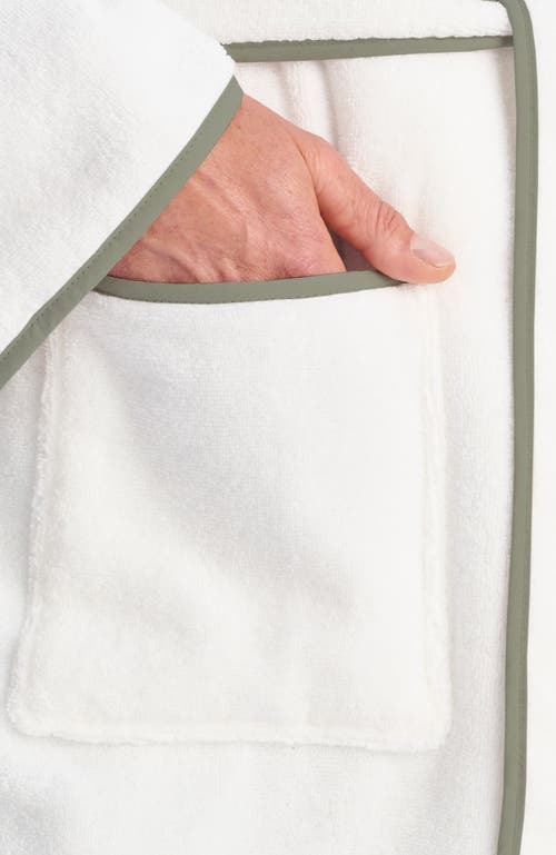 Christy Boundary Piped Edge Luxury Robe In White