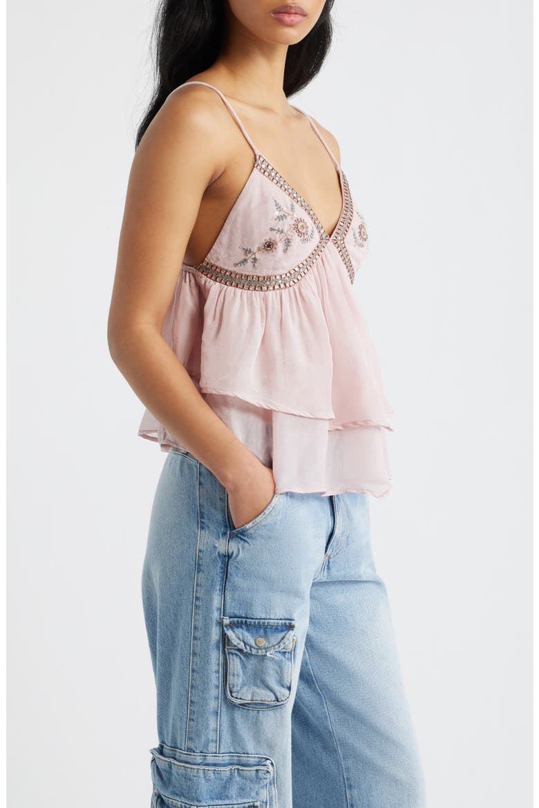 Embroidered Detail Cami, Alternate, color, PINK