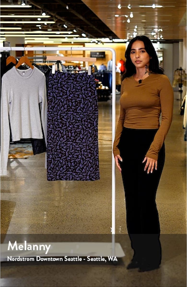 Floral Drapey Pull-On Midi Skirt, sales video thumbnail