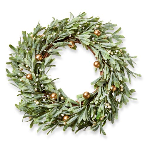 Tag Artificial Mistletoe Wreath Green Plastic Christmas Decor In Green