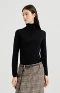Brunello Cucinelli Sparkling cashmere and silk lightweight turtleneck sweater