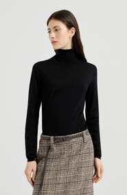 Brunello Cucinelli Sparkling cashmere and silk lightweight turtleneck sweater