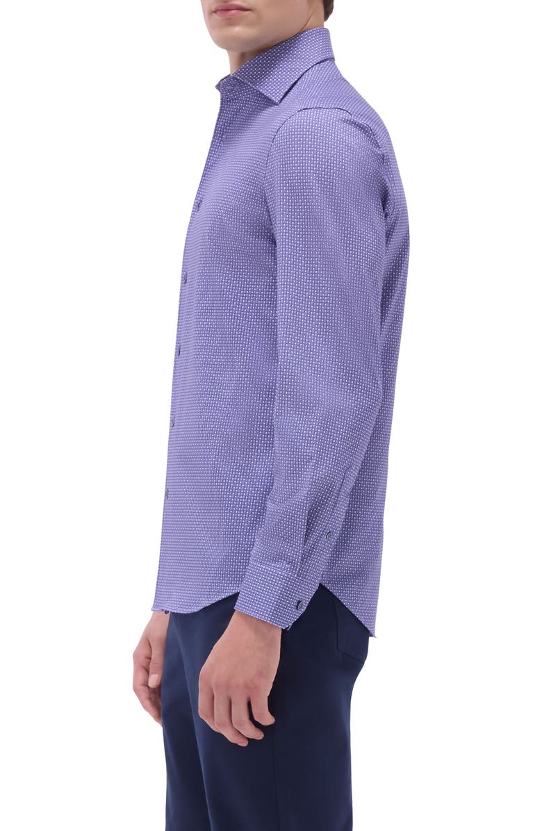 Bugatchi Devon Medallion Print OoohCotton<sup>®</sup> Button-Up Shirt, Alternate, color, Lilac