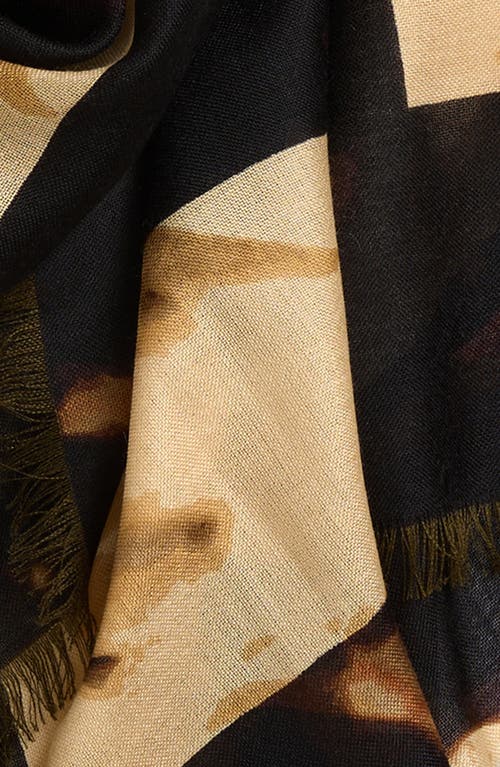 Nordstrom Cashmere & Silk Eyelash Fringe Scarf In Black Shelled Labyrinth