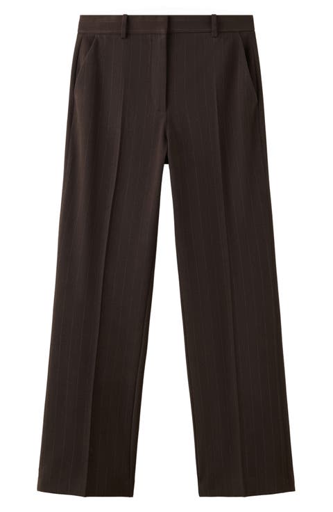Pinstripe Straight Leg Pants