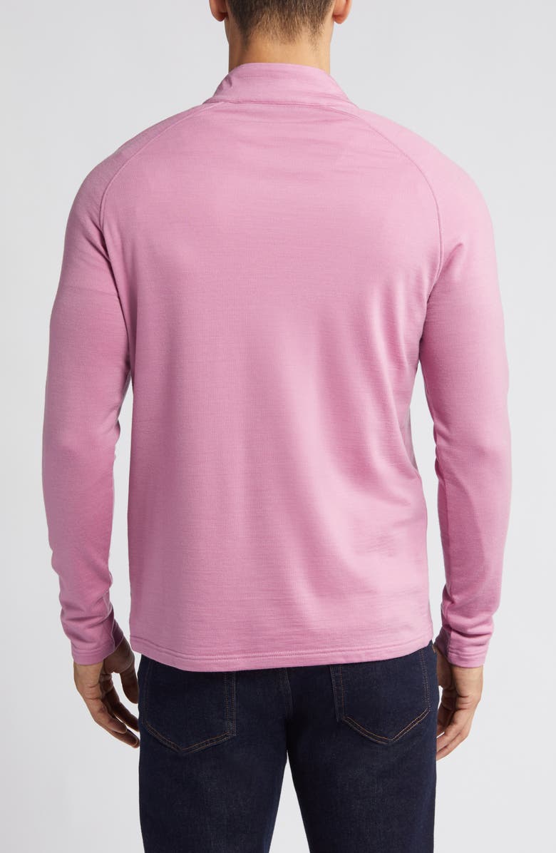 Peter Millar Crown Crafted Excursionist Flex Merino Wool Blend Quarter Zip Pullover, Alternate, color, Valencia