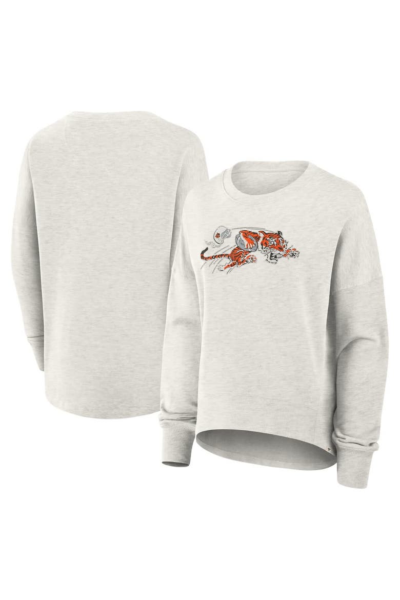 Women's Fanatics Heather Gray Cincinnati Bengals Oversized Hometown Pullover Sweatshirt, Main, color, Heather Gray