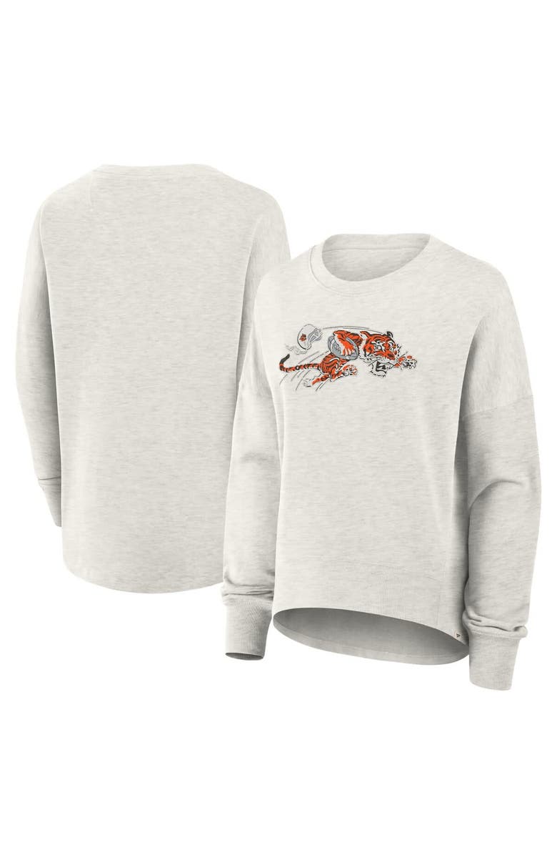 FANATICS Women's Fanatics Heather Gray Cincinnati Bengals Oversized Hometown Pullover Sweatshirt, Main, color, Heather Gray