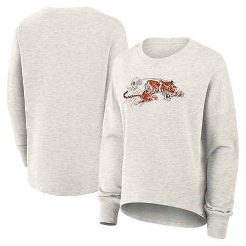 Women's Fanatics Heather Gray Cincinnati Bengals Oversized Hometown Pullover Sweatshirt