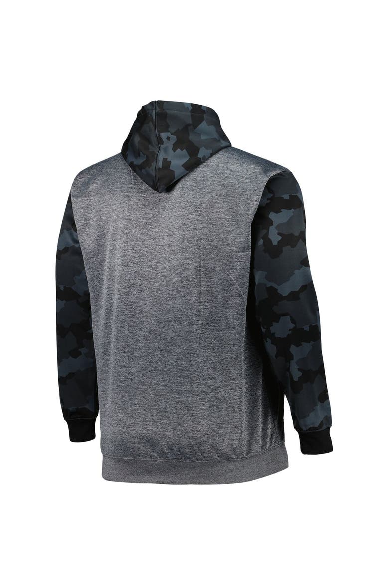 Men's Fanatics Branded Heather Charcoal Tampa Bay Buccaneers Big & Tall Camo Pullover Hoodie, Alternate, color, Heather Charcoal