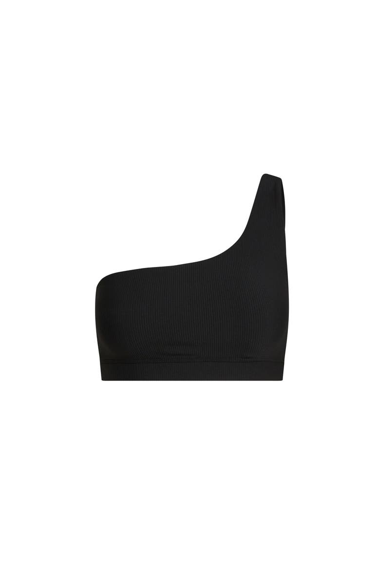Off Shoulder Rib Bra, Main, color, Black