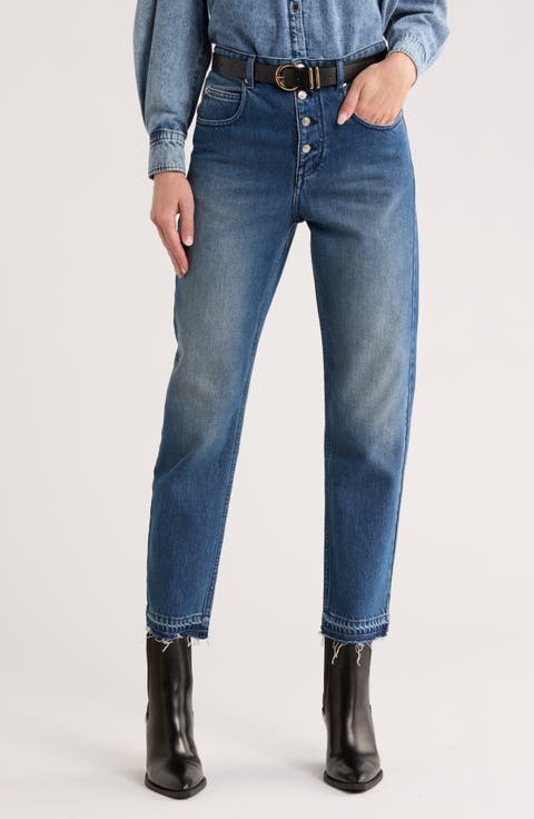 Belden High Waist Crop Straight Leg Jeans