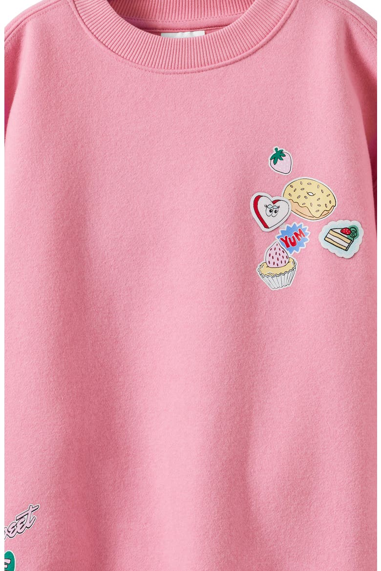 Kid's Sammy Oversized Crew, Alternate, color, Chalky Mauve Marle Pumpkin