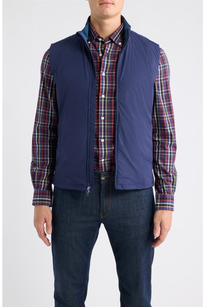 Flex Zip Front Stretch Vest, Main, color, NAVY