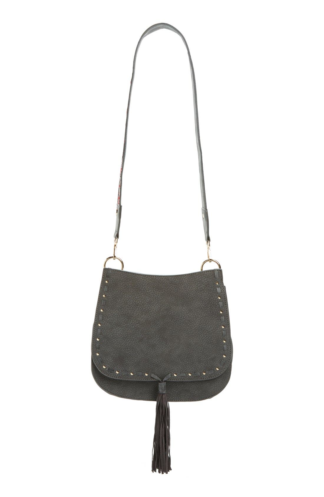 Steve Madden 'B Swiss' Faux Leather Saddle Bag, Main, color, 