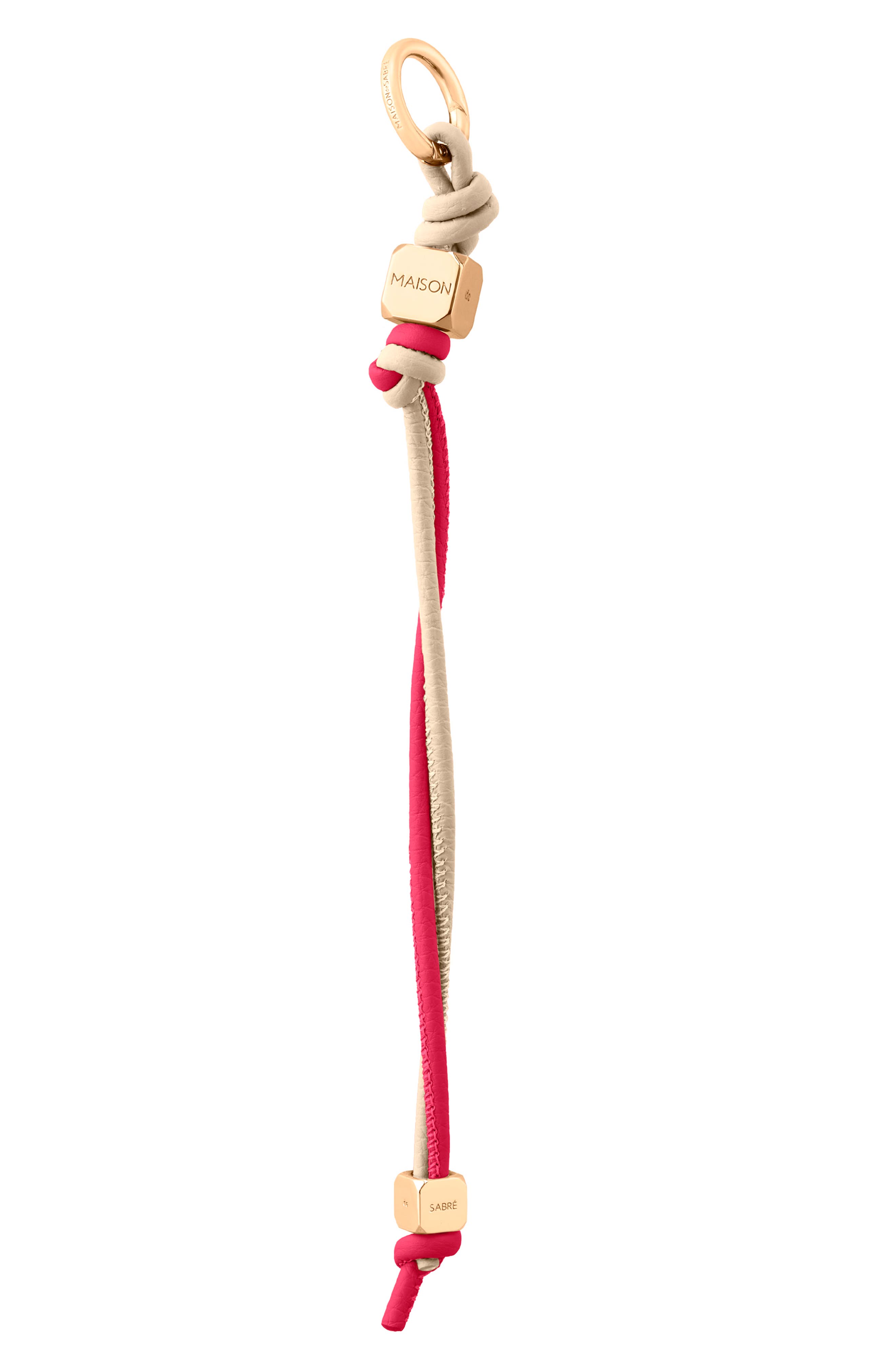Leather Wristlet Charm, Alternate, color, Saharan Fuchsia
