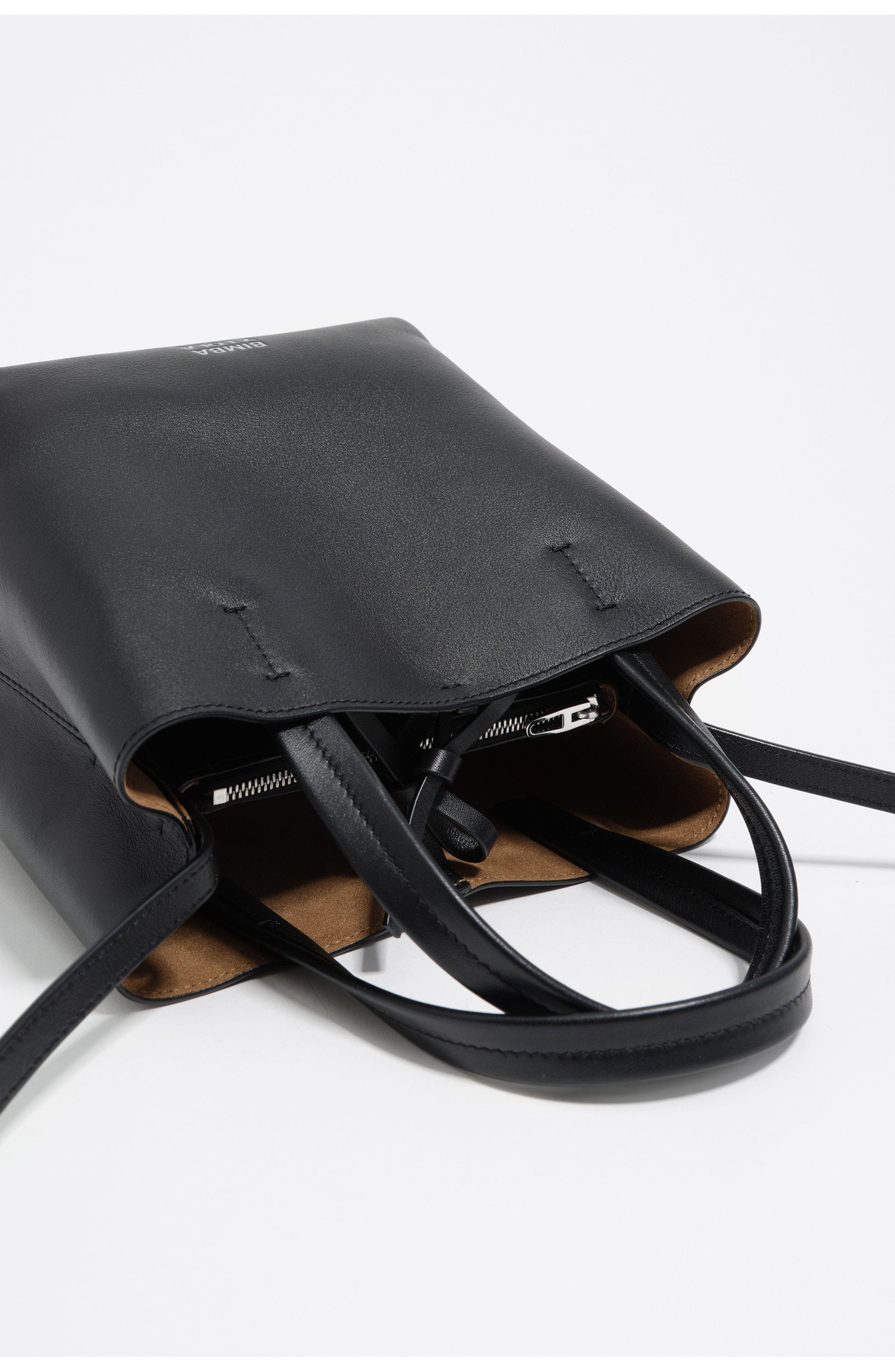 Bimba y Lola Small Leather Chihuahua Bag, Alternate, color, Black