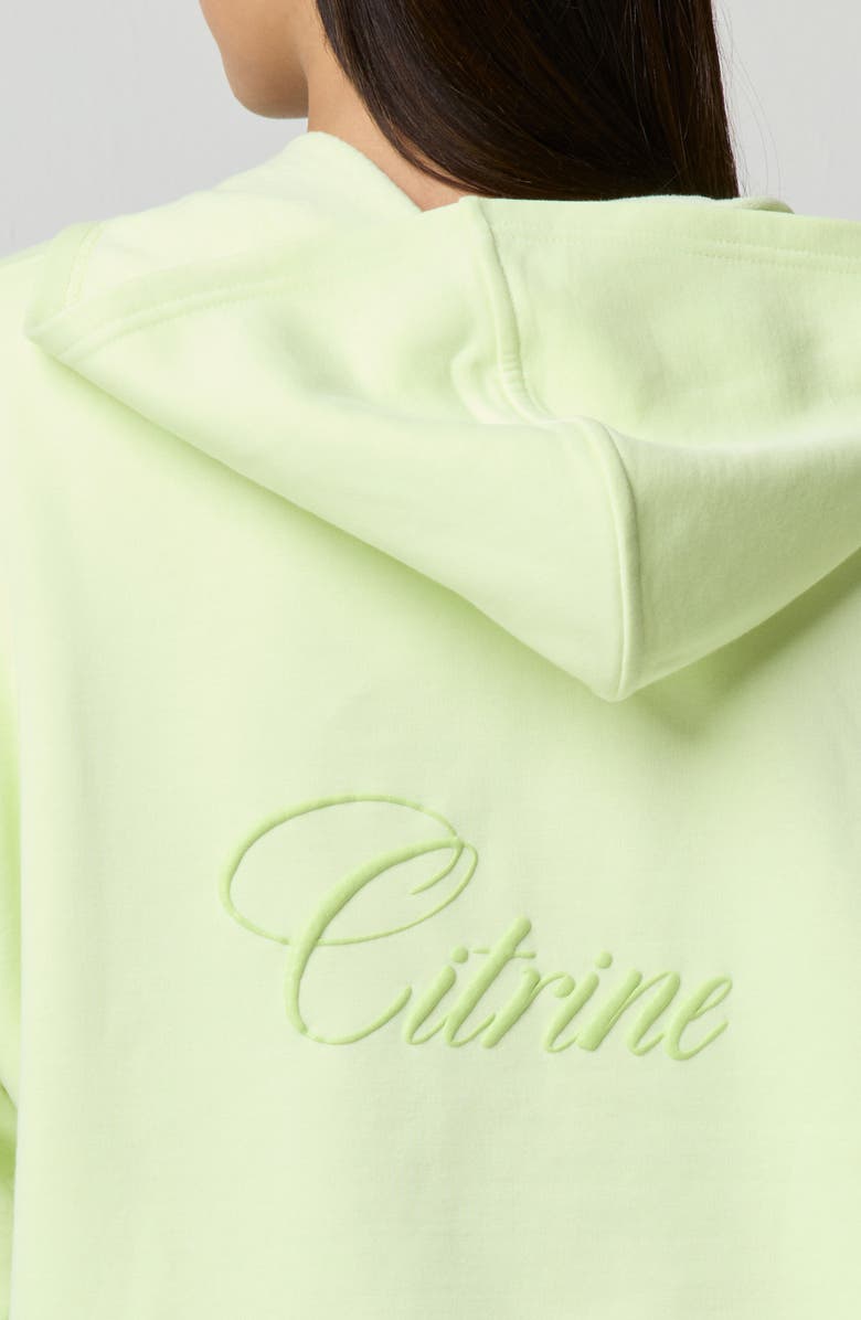 Florence by Mills Cozy Crush Forever Embroidered Oversize Graphic Zip Hoodie, Alternate, color, Citrine