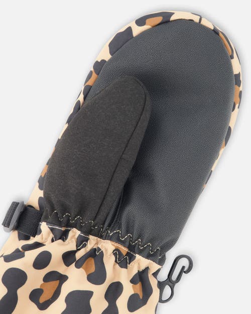 Deux Par Deux Girls Winter Mittens Teknik Animal In Multi