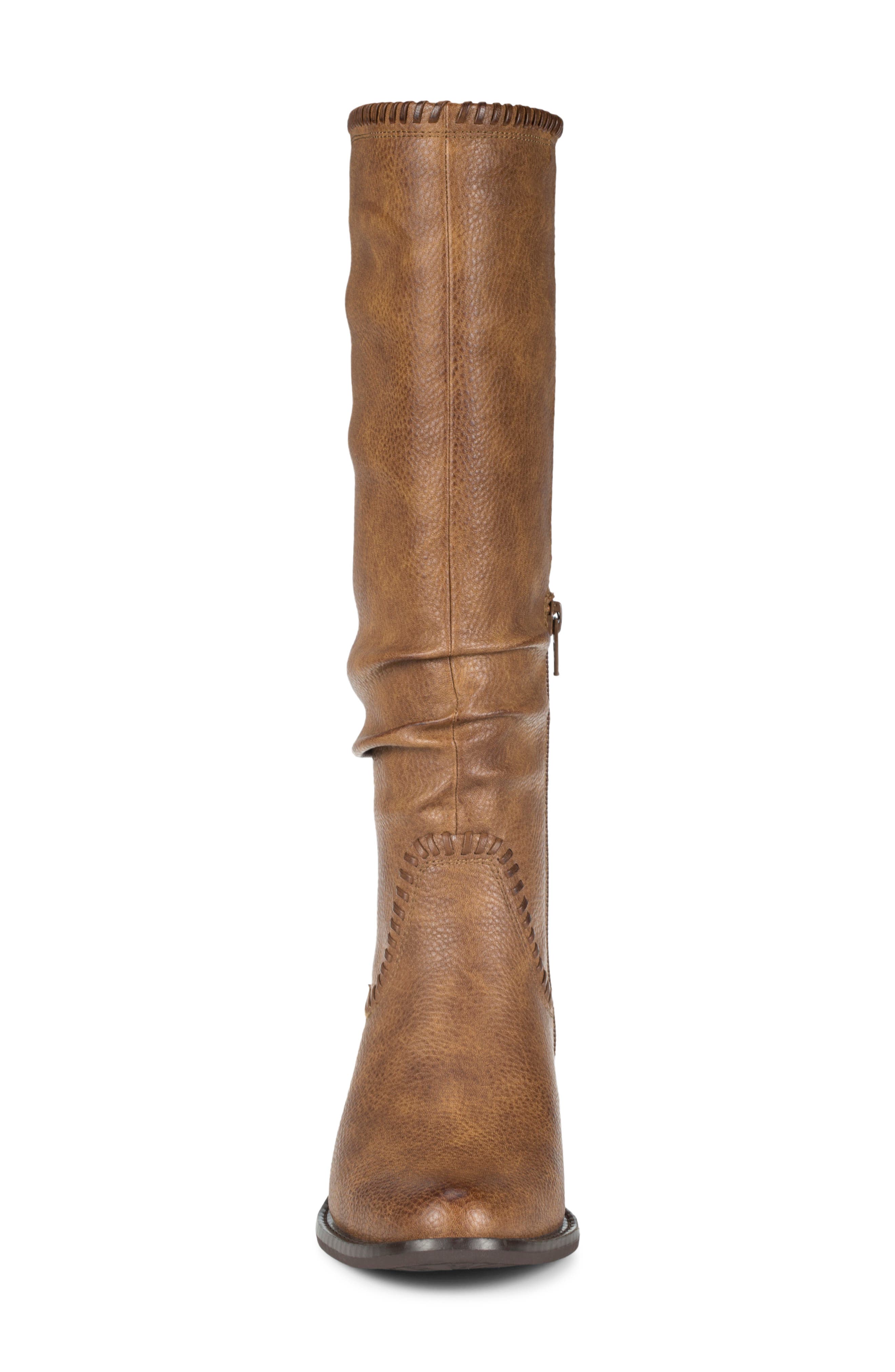 Nilla Faux Leather Tall Boot, Alternate, color, SADDLE