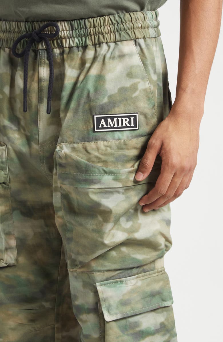 AMIRI Camo Print Drawstring Cargo Pants, Alternate, color, Camo
