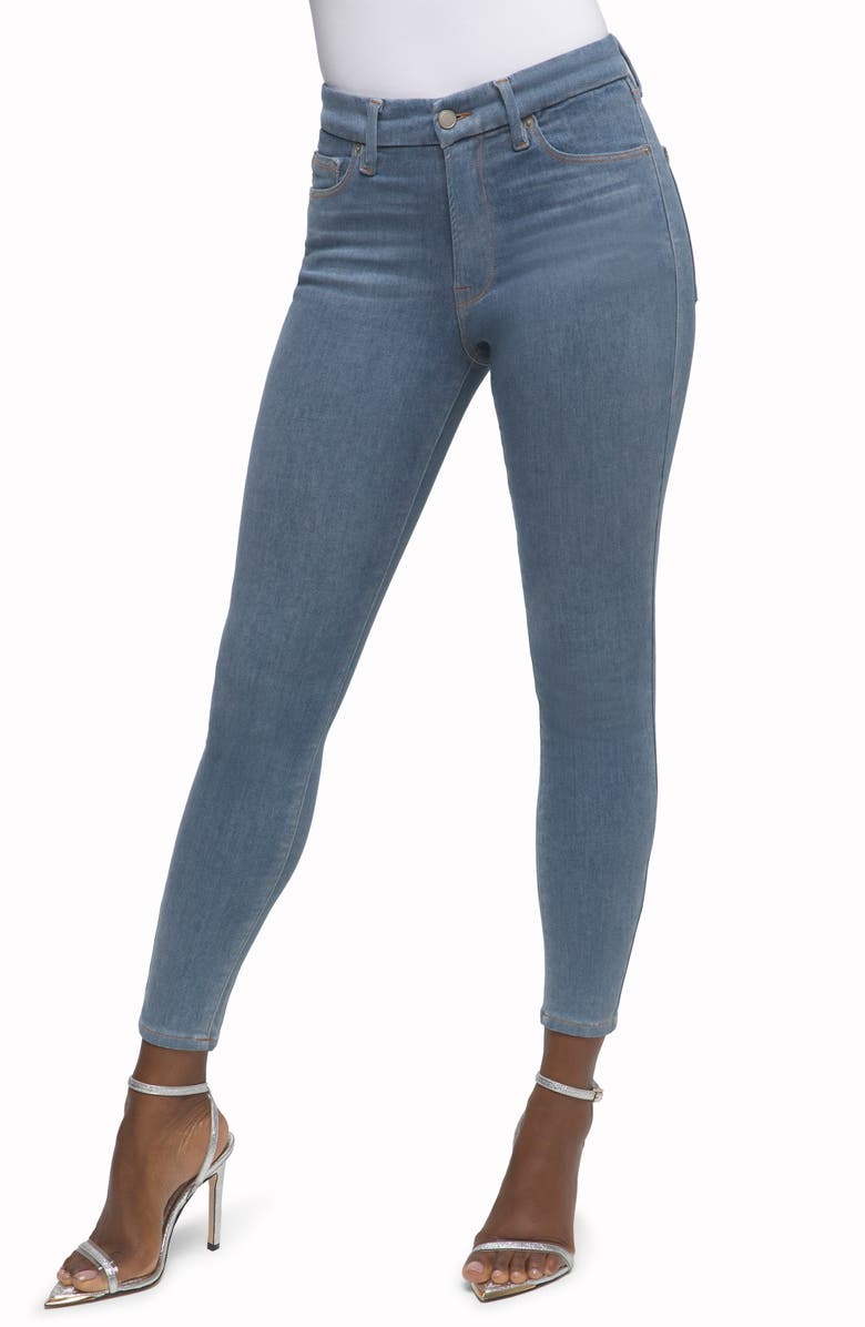 Good American Always Fits Ankle Skinny Jeans, Main, color, Deep Blue 006