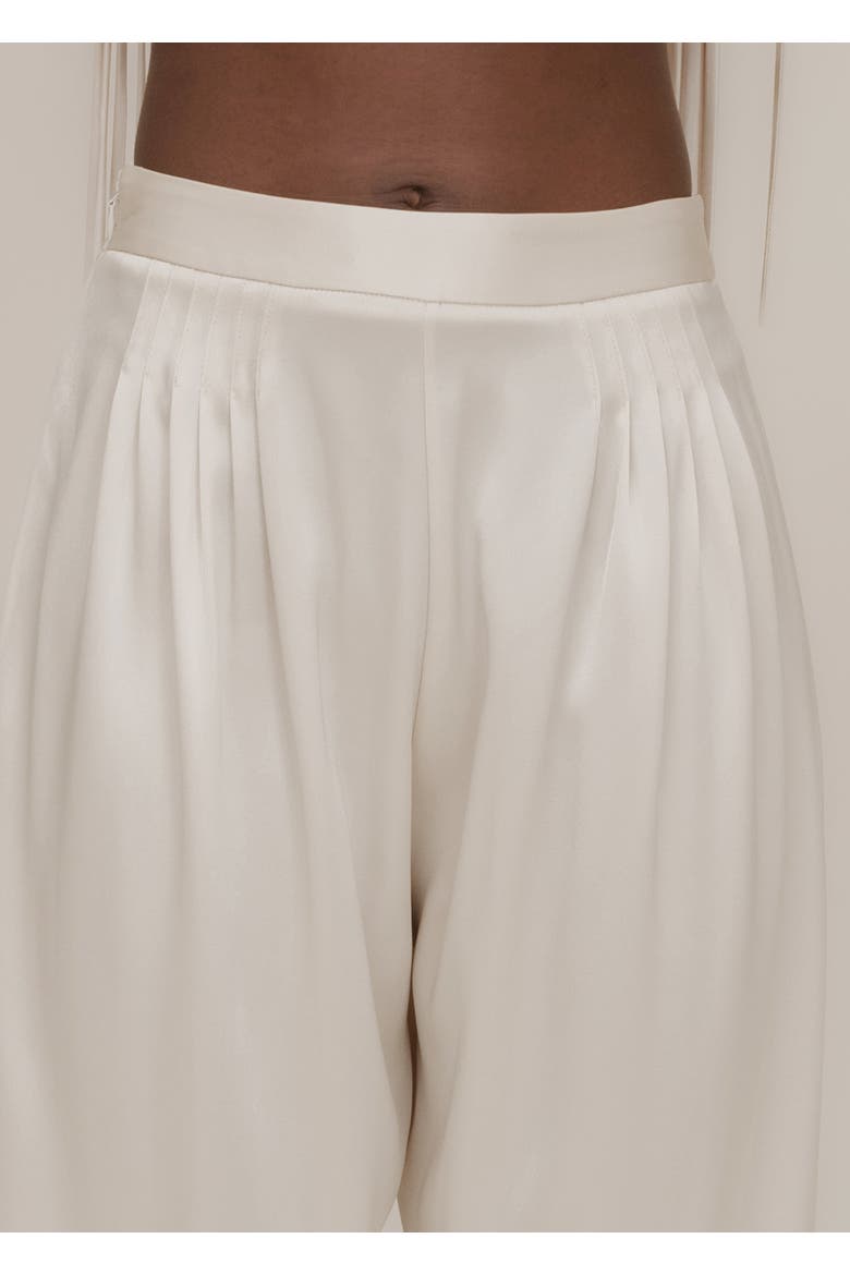 Mane Shiny Triacetate Loose-Fitting Pants, Alternate, color, Champagne