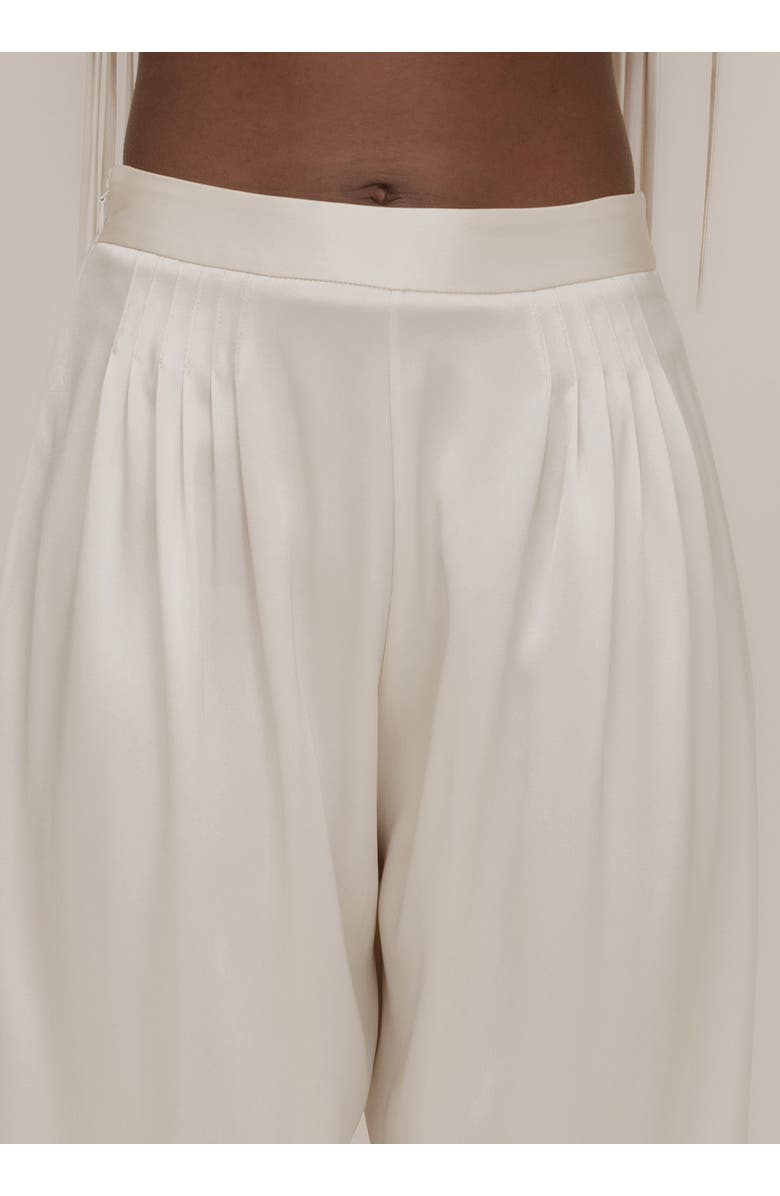 Contessa Mills Mane Shiny Triacetate Loose-Fitting Pants, Alternate, color, Champagne