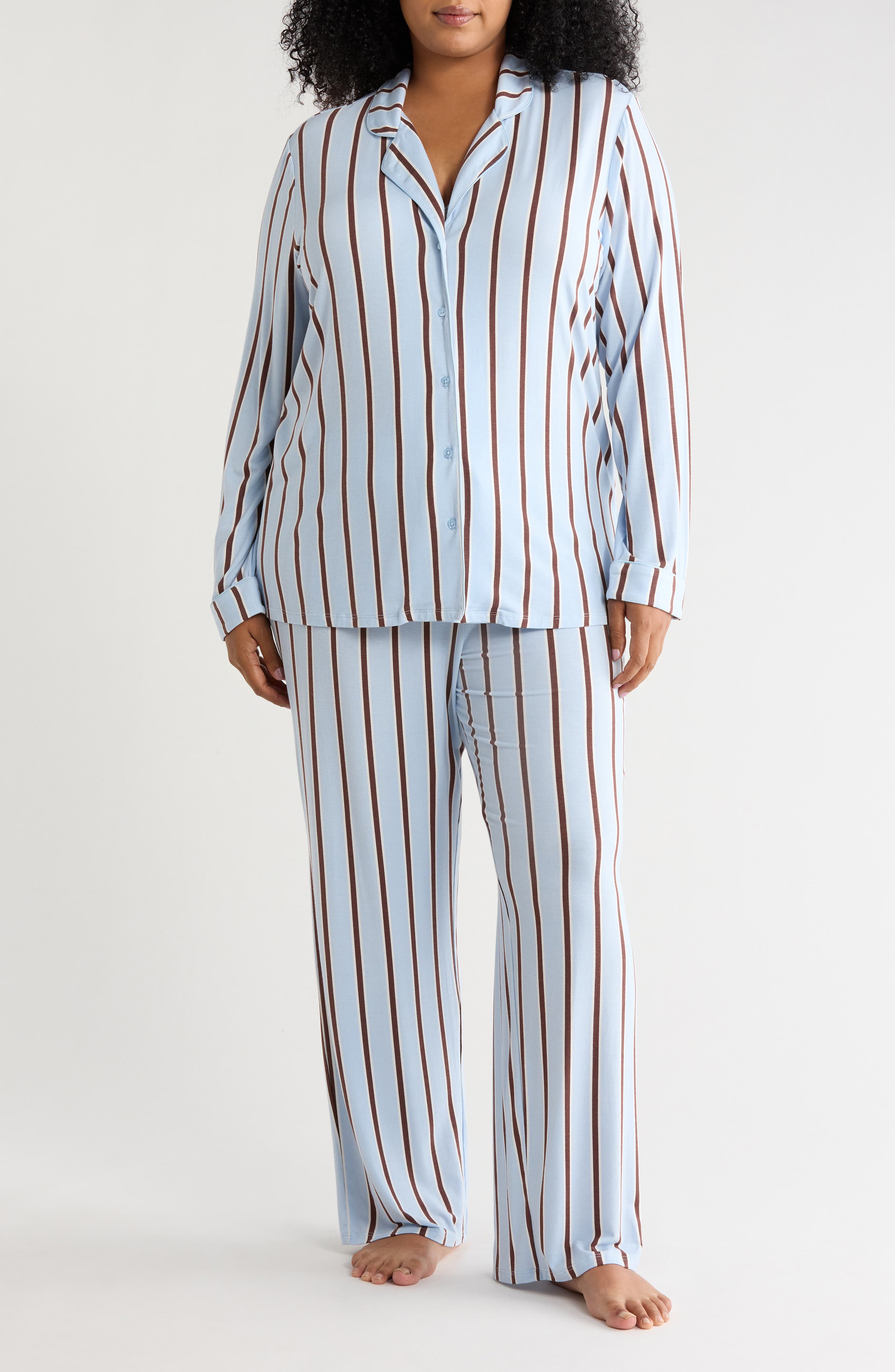 BLUE- BROWN SHADOW STRIPE