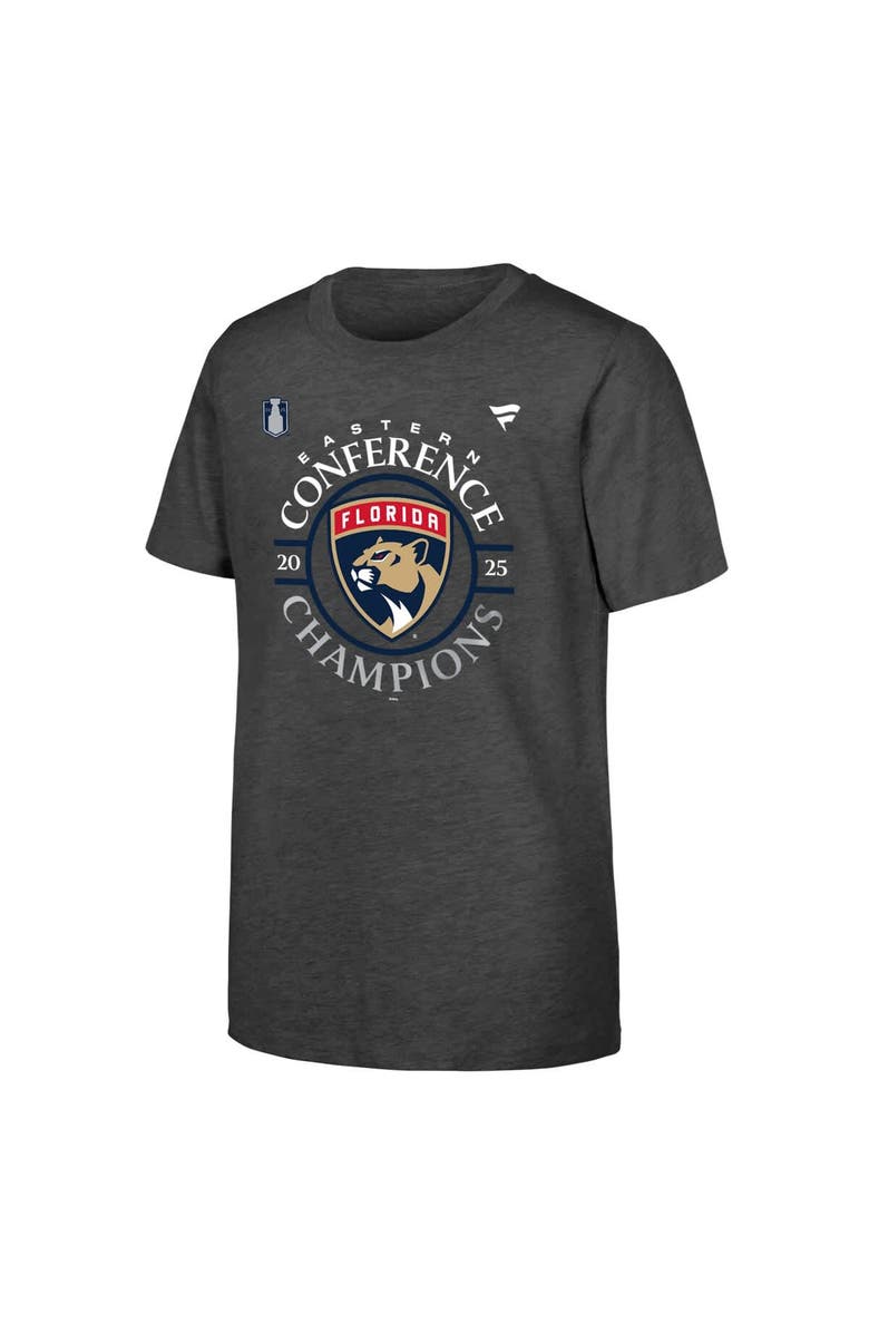 FANATICS Youth Fanatics  Heather Gray Florida Panthers 2025 Eastern Conference Champions Locker Room T-Shirt, Alternate, color, 