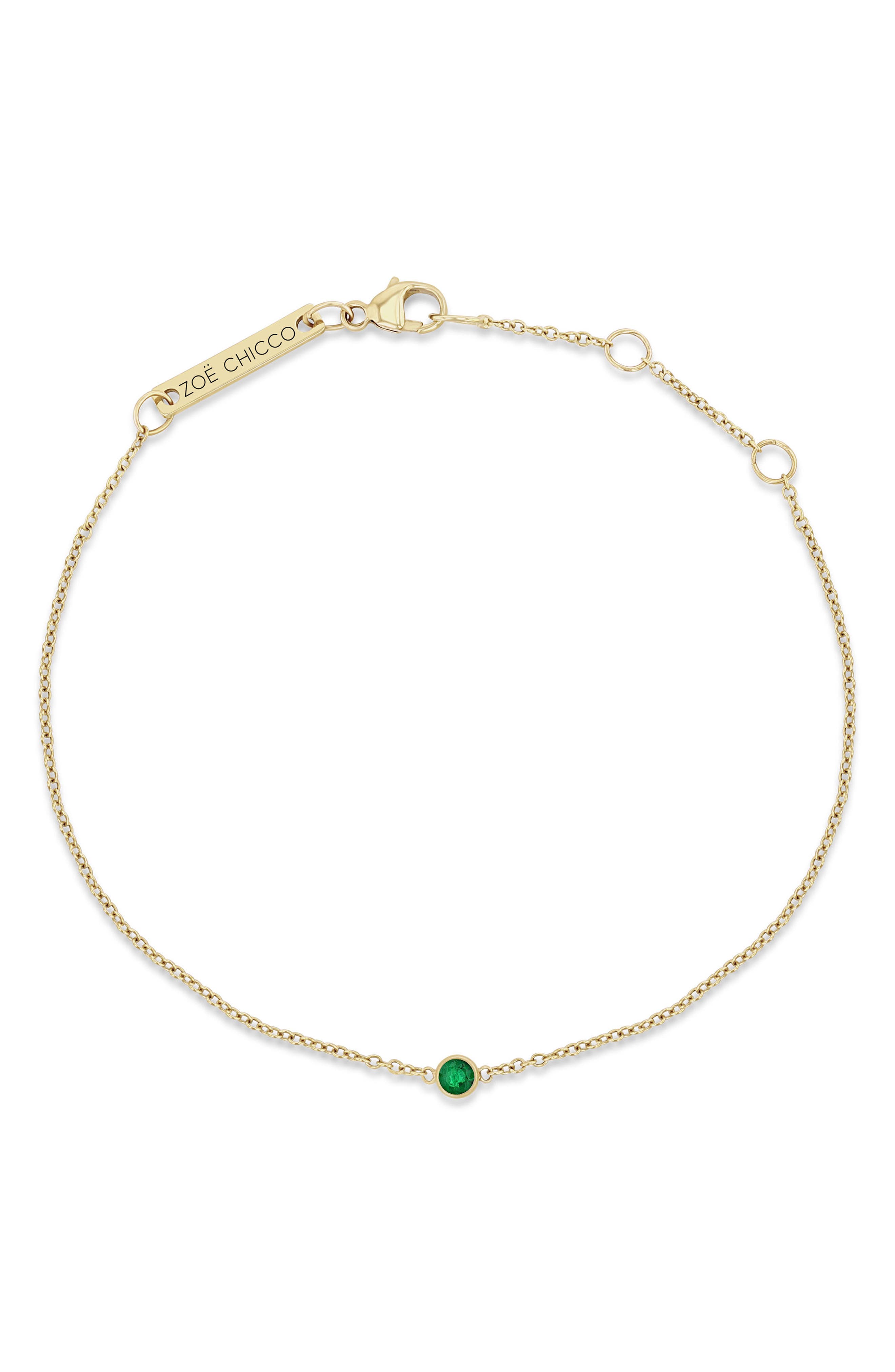 Zoë Chicco Bezel Opal Pendant Bracelet In Gold